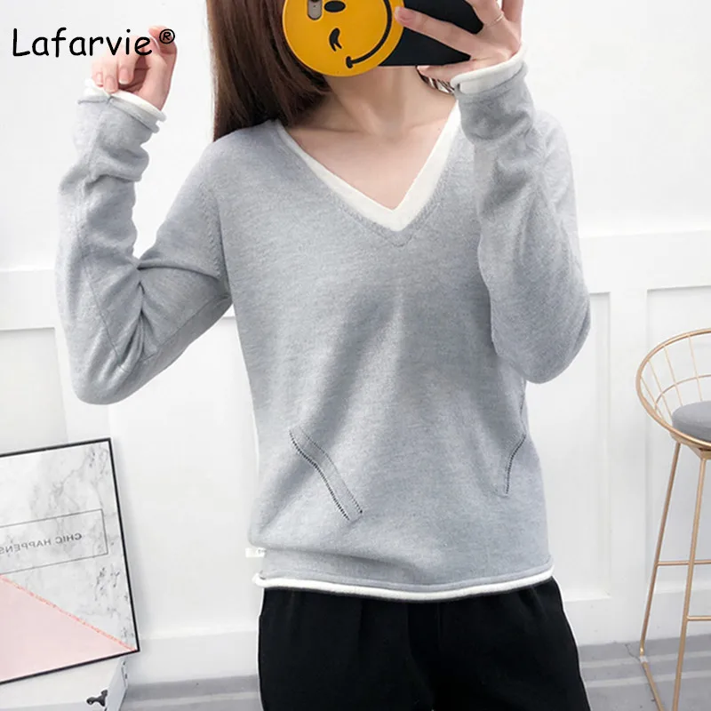 Lafarvie V-neck Knitted Cashmere Sweater Women Tops Autumn Winter Full Sleeve Soft Loose Female Pullover Knitting Sweater Camel Lafarvie V-neck Knitted Cashmere Sweater Women Tops Autumn Winter Full Sleeve Soft Loose Female Pullover Knitting Sweater Camel