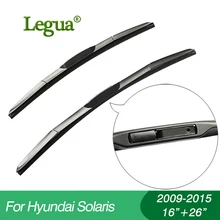 Legua car winscreen Wiper blades for Hyundai Solaris (2009-2015), 16″+26″,3 Section Rubber, windshield, wiper rubber