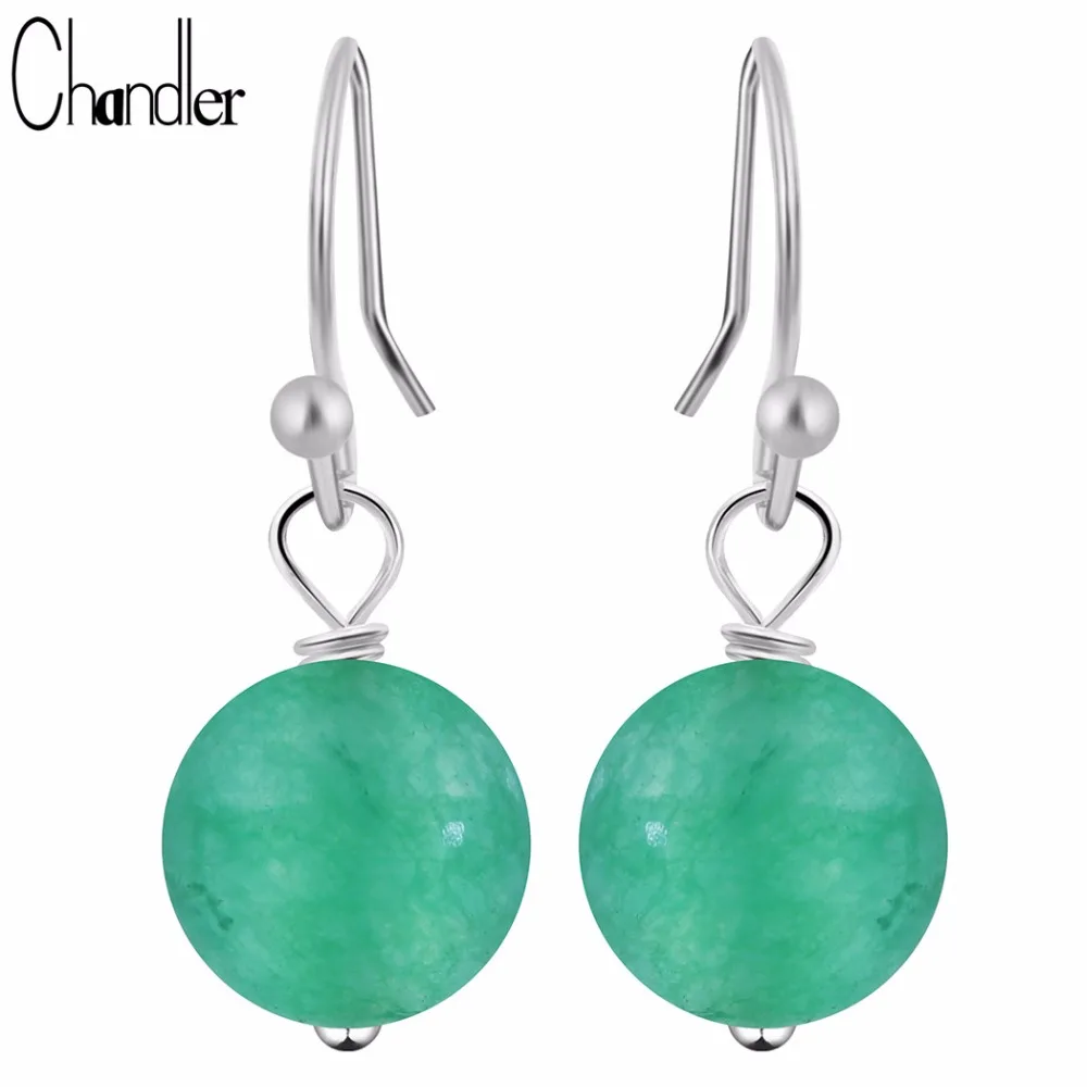Chandler Round Red Green Loose Stone Bead Dangling Earring Piercing Chalcedony Vintage India Jewelry Bohemia Statement Pendiente