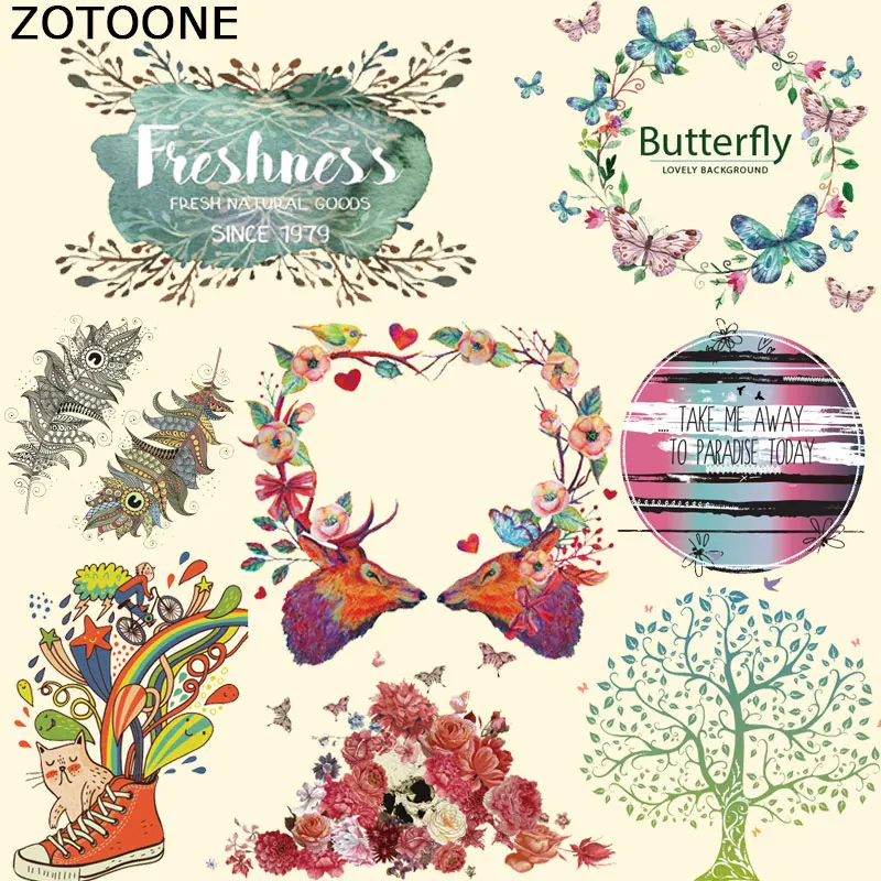 

ZOTOONE Flower Patch T-shirt Dresses Bag Patches for Clothing A-level Washable Heat Transfer DIY Accessory Decoration for Kids C