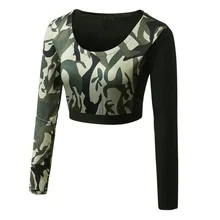 Женские топы для йоги, камуфляжные, для фитнеса, бега, длинные рукава, облегающие, для йоги, спортивные топы, vrouwen, для фитнеса, debardeur, спортивные, femme 35