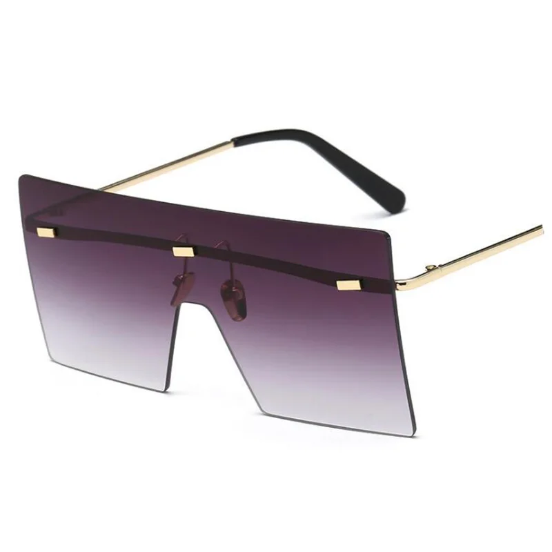 

2018 High Quality Fashion Cool Square Shield Future Style Sunglasses Unisex Rimless New Brand Design Sun Glasses