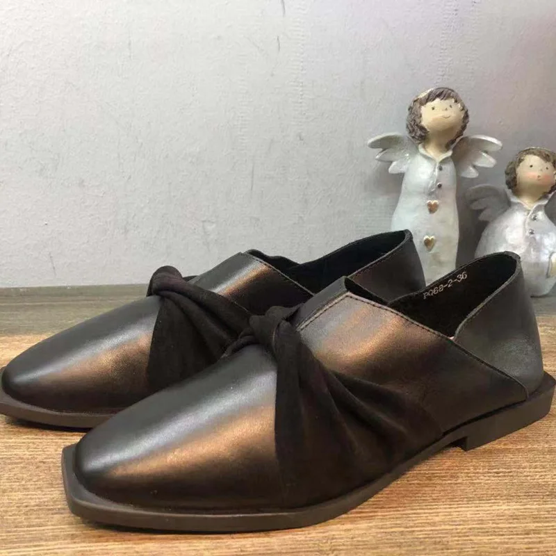 Careaymade-New Spring Style Originally Manual Customized Restoration Cowhide Literature Art Baitao Spiked Women's Single Shoes Careaymade-New Spring Style Originally Manual Customized Restoration Cowhide Literature Art Baitao Spiked Women's Single Shoes