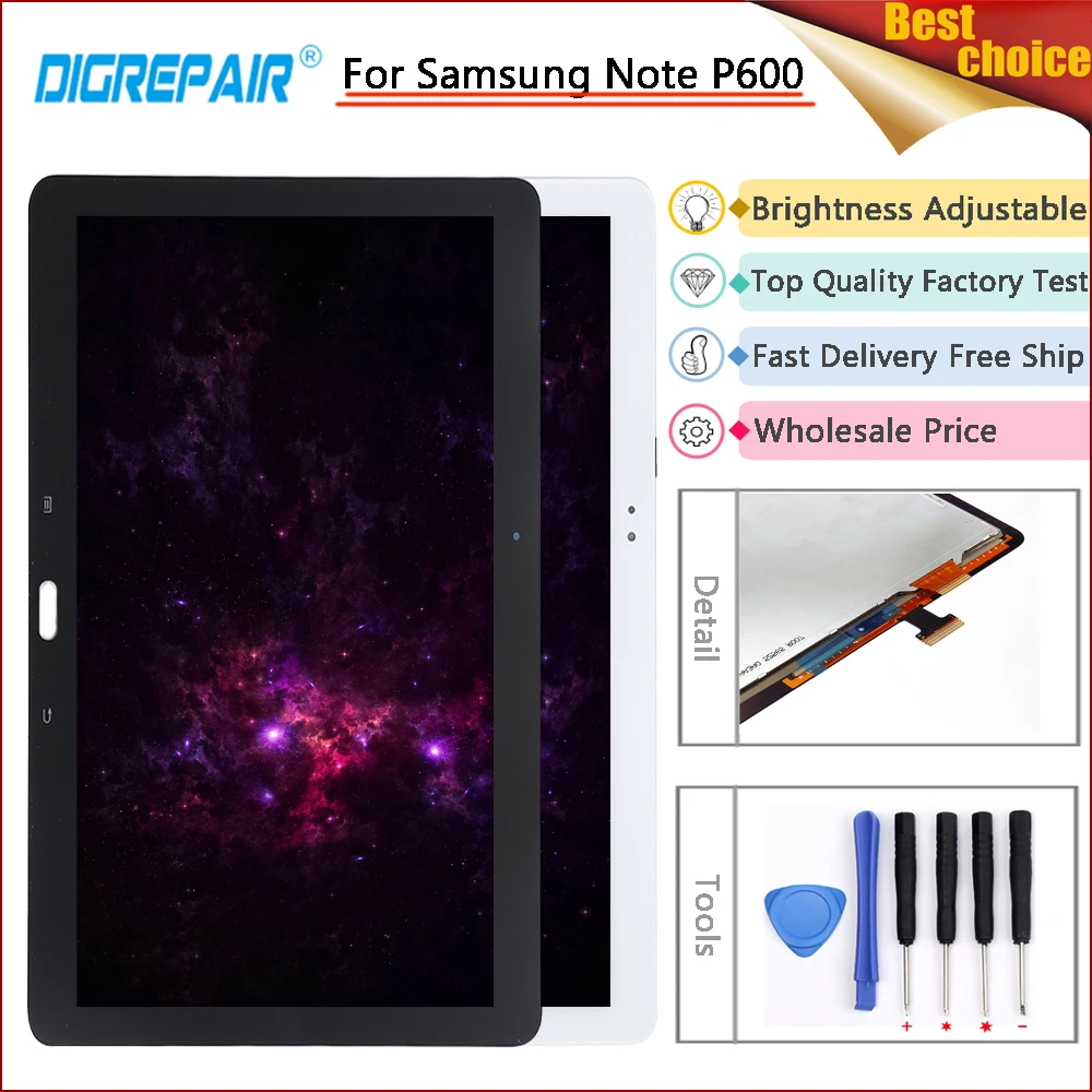 

10" inch p600 lcd Black For Samsung Galaxy Note 10.1 2014 Edition P600 LCD Display Touch Screen Digitizer For Samsung p600 lcd