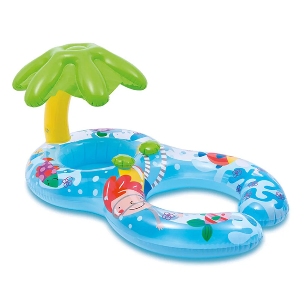 Надувной круг, плавательный круг, детский плавающий круг для мамы и ребенка, двойной круг для плавания, аксессуары для бассейна, солнцезащитный козырек, игрушка, плавающий круг - Цвет: PJ3647C