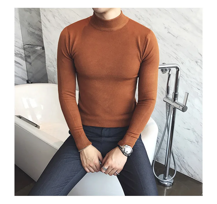 best sweaters for men MRMT 2022 Brand Autumn New Knitting Men's Sweater Pullover for Male Half High Collar  Sweater sweater crewneck