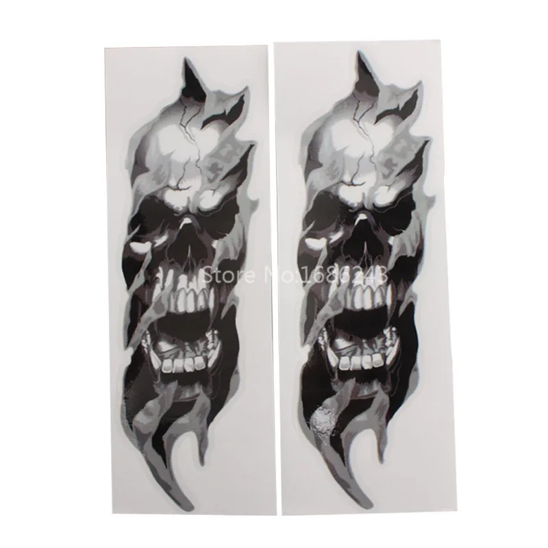 2 x Motorcycle Front Fork Skull Decals Fits For Harley Sportster