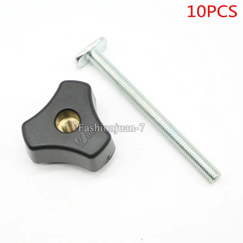 SET of 10PCS, Star Knob M8 + T nut M8x100, Woodworking Jigsin Nuts