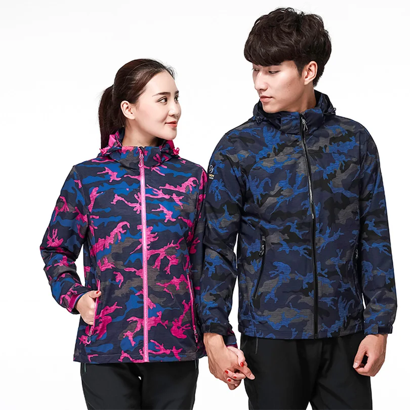 Couple Camouflage Stretch Coat Camping Trekking Clothing Hiking Sport