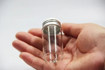 

50pcs 30*60mm 25ml Glass Bottles Screw Aluminum Cap Silicone Stopper Jars Glass Sealed Bottles Gift Liquid Bottle Wedding Decor