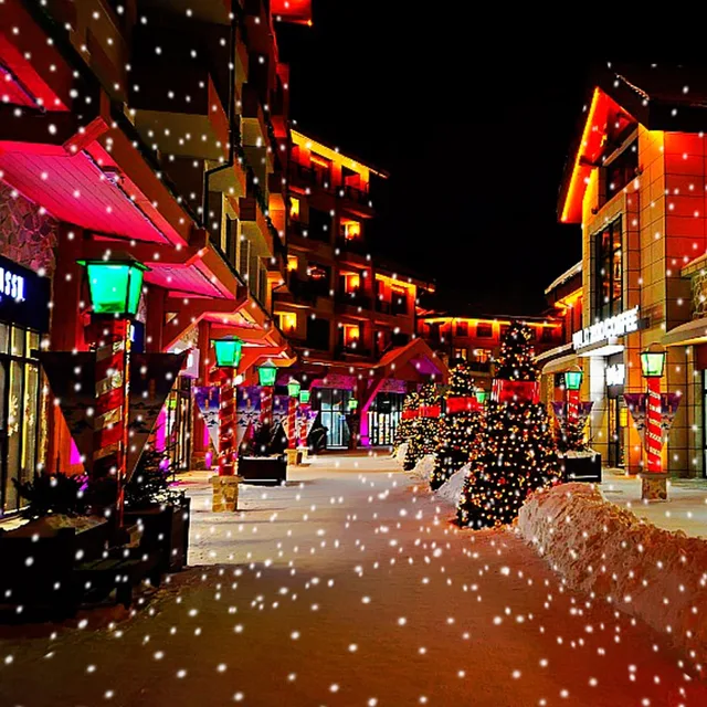 2017 simulate led white snow snowfall christmas landscape projection christmas landscape light