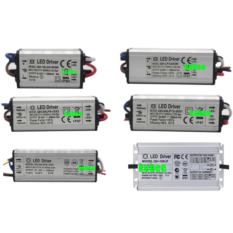 10 W 20 W 30 W 50 W 100 W Светодиодный драйвер адаптер трансформатор AC100V-265V для DC20-38V переключатель Питание IP67 для прожектора