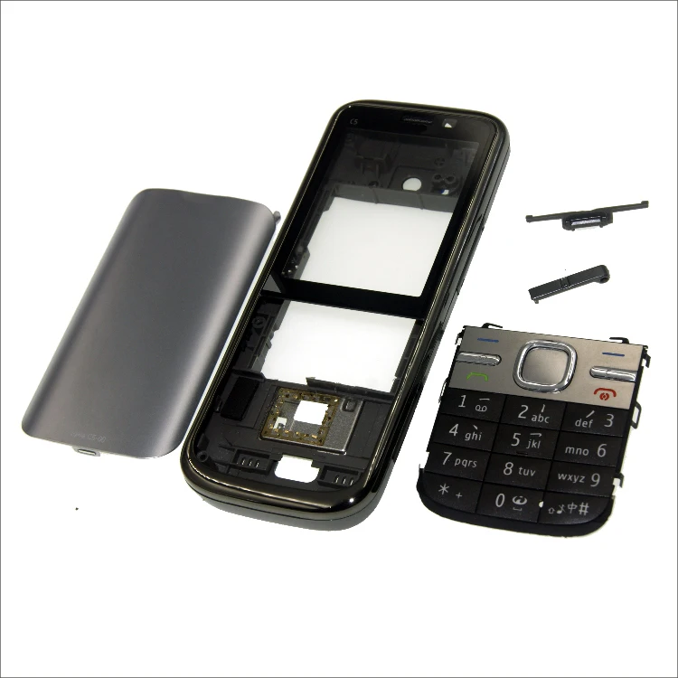 Полная передняя крышка C5 клавиатура для Nokia C5-00 батарея задняя крышка высокое качество корпус+ клавиатура
