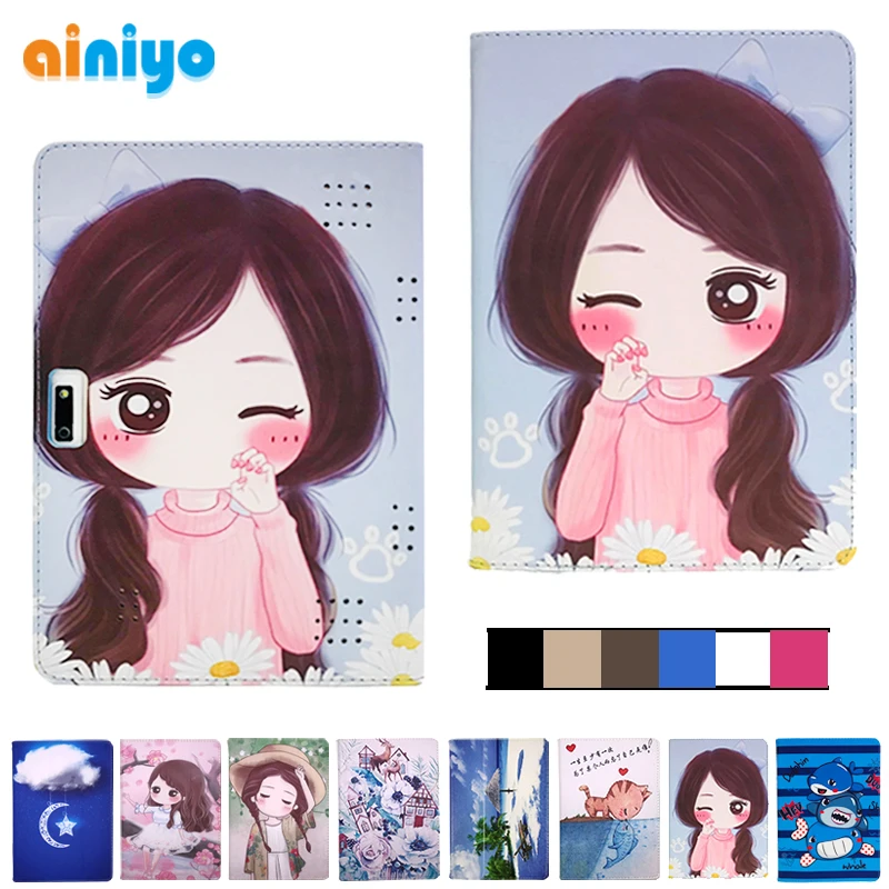 

Cover For BDF 3G Phone Call Android 6.0 Quad Core 10 inch Tablet PU Leather Folding Stand protective case