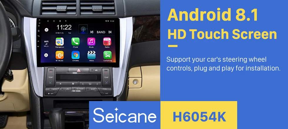 Top Seicane Car Radio For 2015 2016 2017 Toyota Camry Android 8.1 10.1" 2Din 8-Core Bluetooth Wifi GPS Navigation Multimedia Player 0