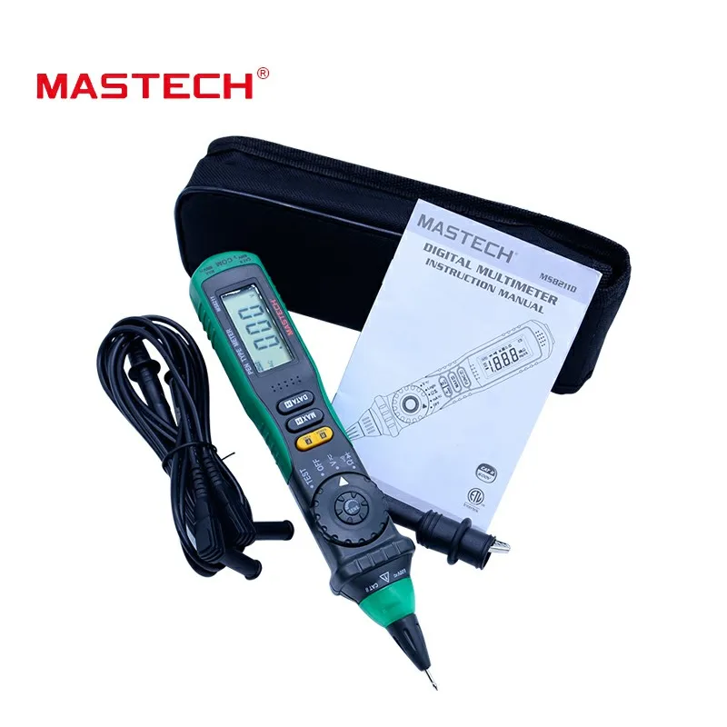 MASTECH MS8211 Бесконтактный цифровой мультиметр ручка-Тип Бесконтактный детектор напряжения переменного тока Автоматический диапазон тестовый зажим