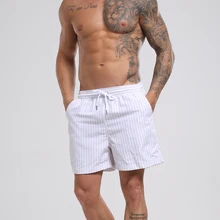Новые мужские трендовые белые полосатые пляжные шорты Плавки мужские пляжные шорты для активного отдыха пляжные шорты купальники мужские плавки sunga