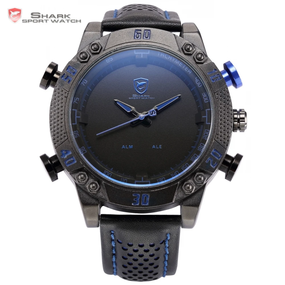 Prix pour Kitefin Shark Sport Montre Noir Bleu Boîtier En Acier Inoxydable LED analogique À Quartz Auto Date Jour Bracelet En Cuir Mens Armée Montres/SH232 Prix pour Kitefin Shark Sport Montre Noir Bleu Boîtier En Acier Inoxydable LED analogique À Quartz Auto Date Jour Bracelet En Cuir Mens Armée Montres/SH232