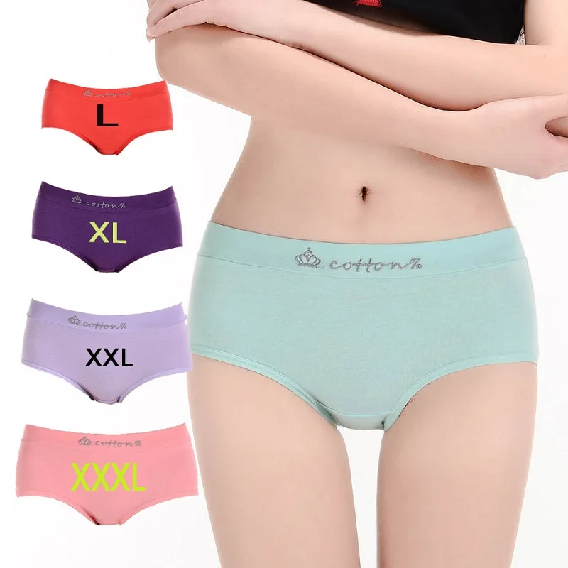 New Underwear Women Panties Plus Size Briefs Ladies 3Xl -9518