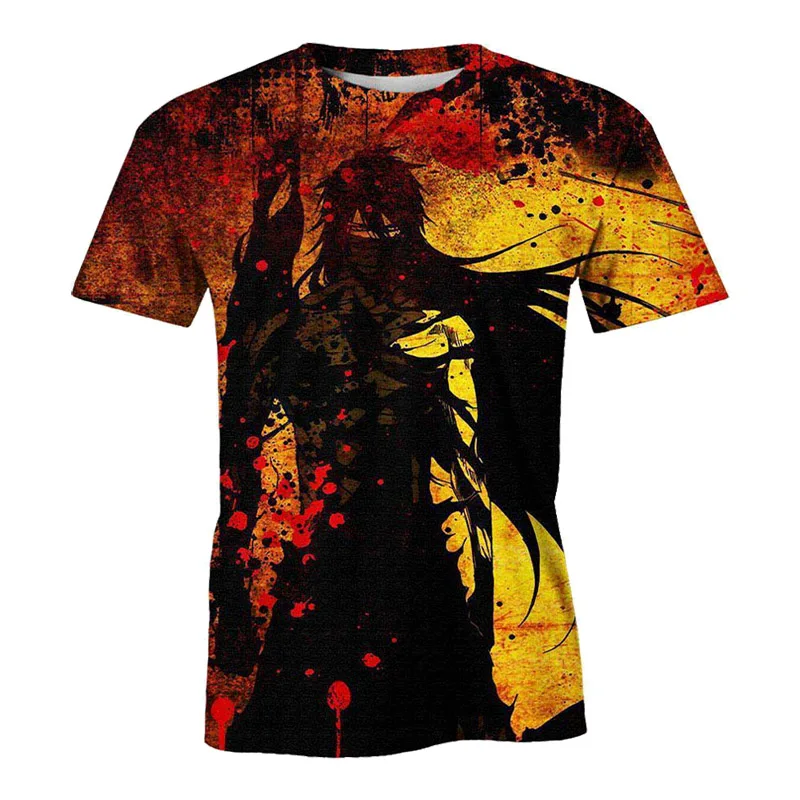 

Bleach T Shirt Anime Tshirts Men Women 3D Print Gintama BLEACH Tees Summer T-Shirt Cartoon Design Shirts Fashion Streetwear Tops
