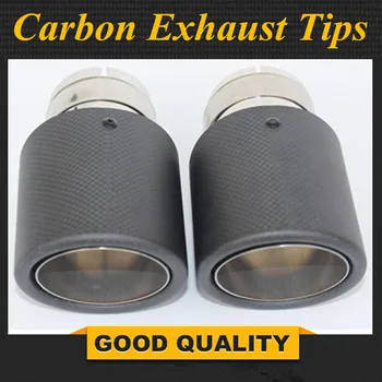 

1 Pair: car styling Inlet 51mm to Outlet 89mm Newest Style Carbon Exhaust Tip, Escape stainless steel universal Muffler Tip