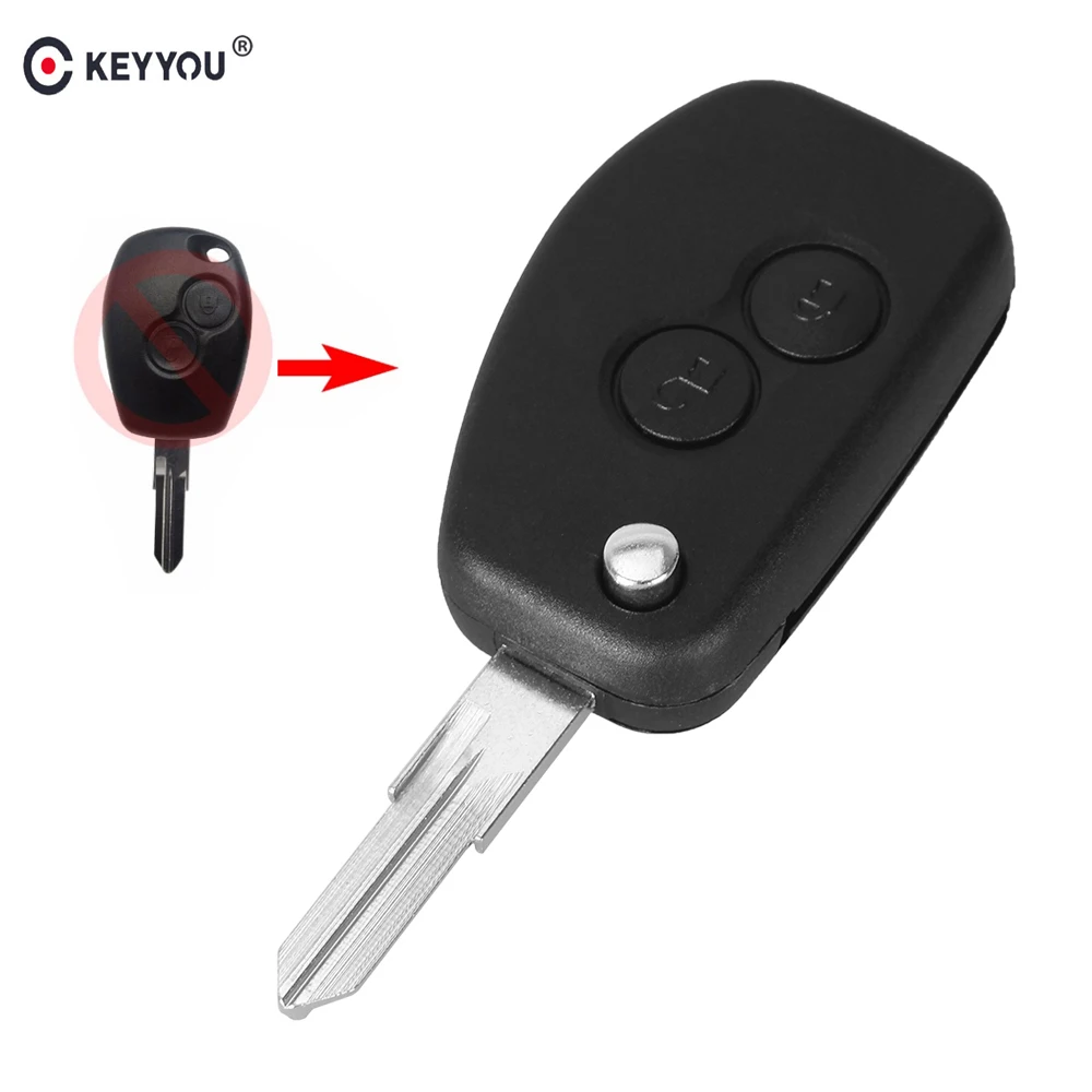 

KEYYOU 5X Modified Car Key Shell Flip Folding Remote Key Shell Case For Renault Dacia Modus Logan Clio Espace Nissan 2BTN