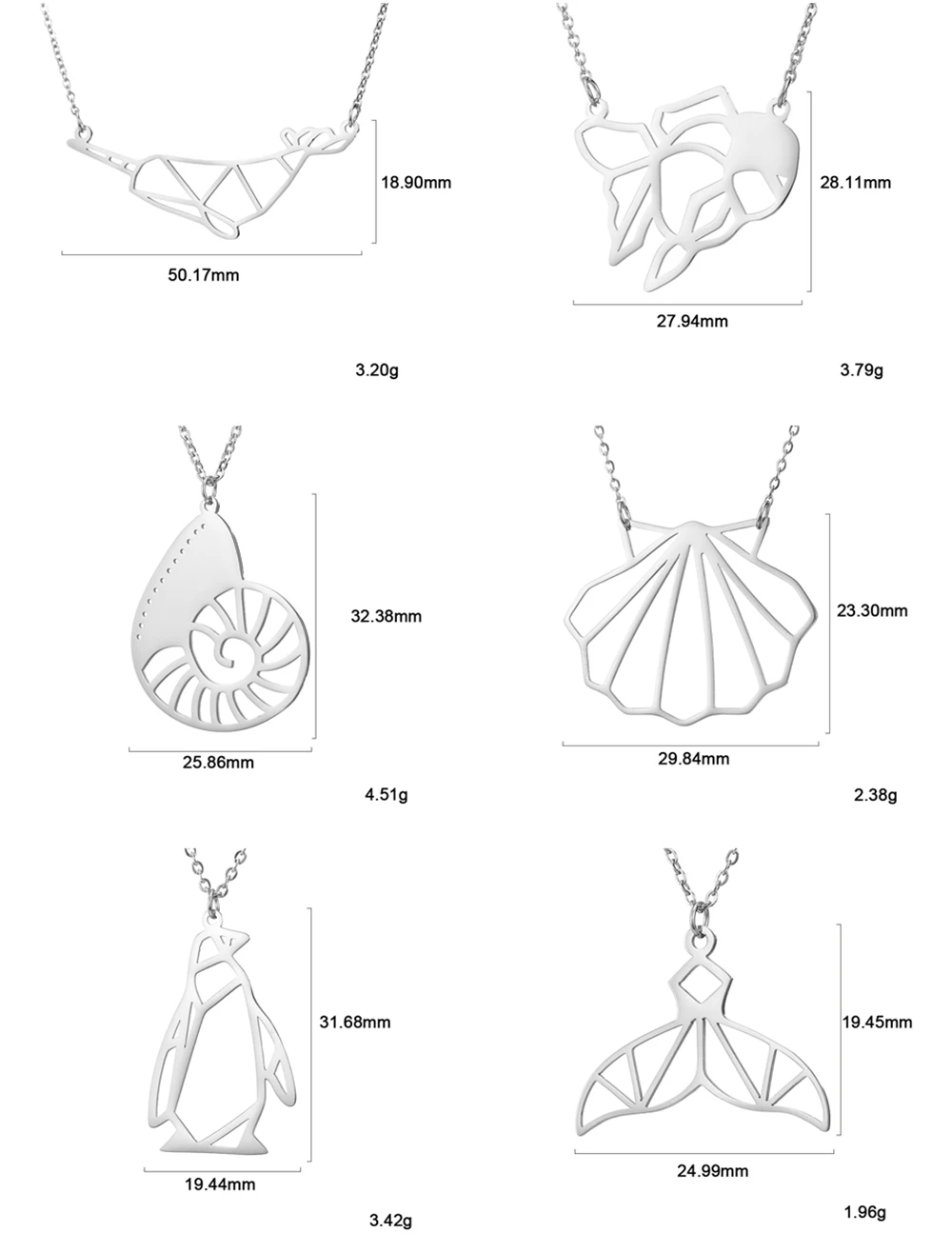 Ожерелье Teamer с подвеской в виде морского животного для женщин, милый Хвост кита, золотая рыбка, ракушка, дельфин, пингвин, морской конек, нержавеющая сталь, пляжные ювелирные изделия