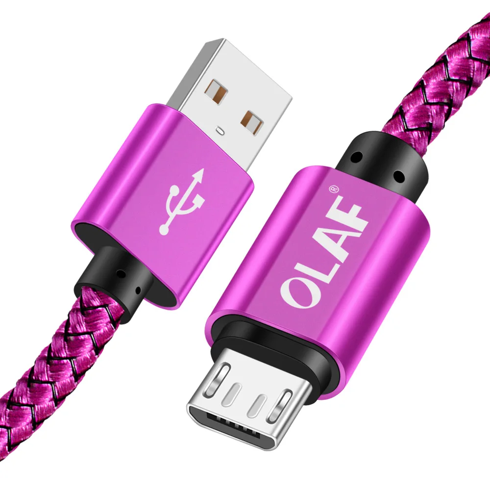 Олаф 3 м микро USB кабель 2.4A быстрое зарядное устройство USB кабель для передачи данных мобильный телефон зарядный кабель для samsung Xiaomi huawei sony кабель для планшета - Цвет: purple