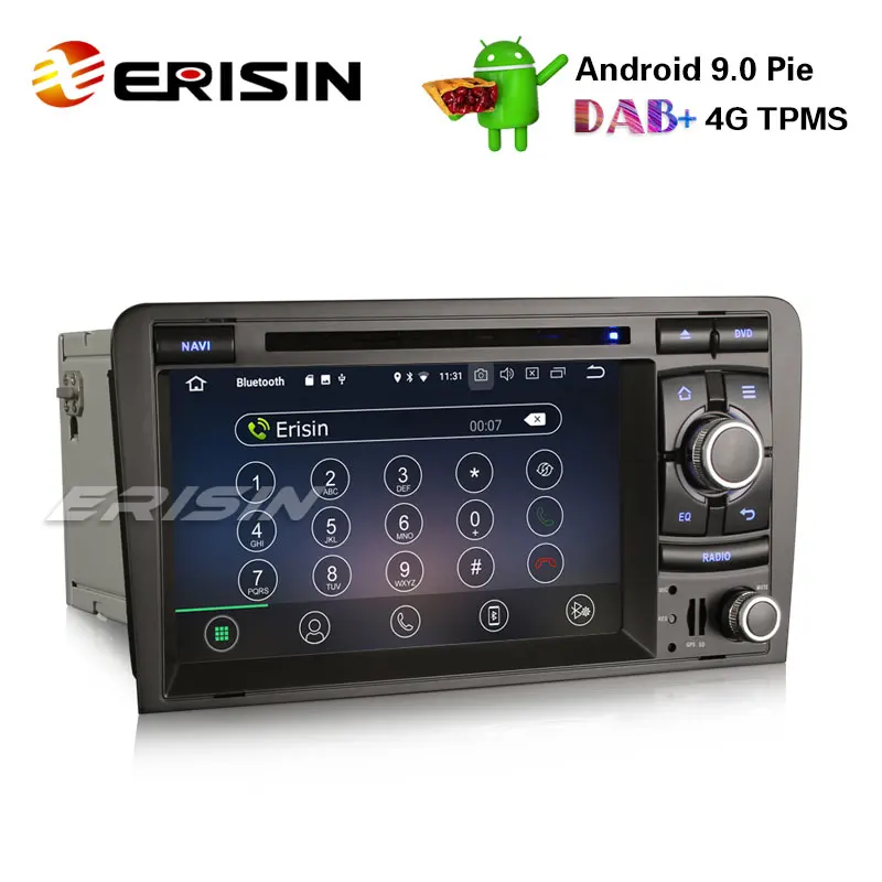 Excellent Erisin ES4973A 7" Android 9.0 DAB+ 4G Car Radio GPS SWC BT SatNav Wifi DVR for AUDI A3 S3 RS3 RNSE-PU 1