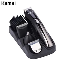 Профессиональная машинка для стрижки волос Kemei, электробритва, борода, нос, триммер для волос, полный набор, уход за лицом и телом