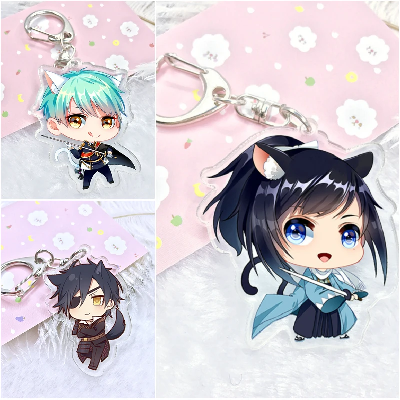 Акриловый брелок для ключей из аниме Touken Ranbu Online Munechika Nakigitsune Kogitsunemaru Doubleside брелоки
