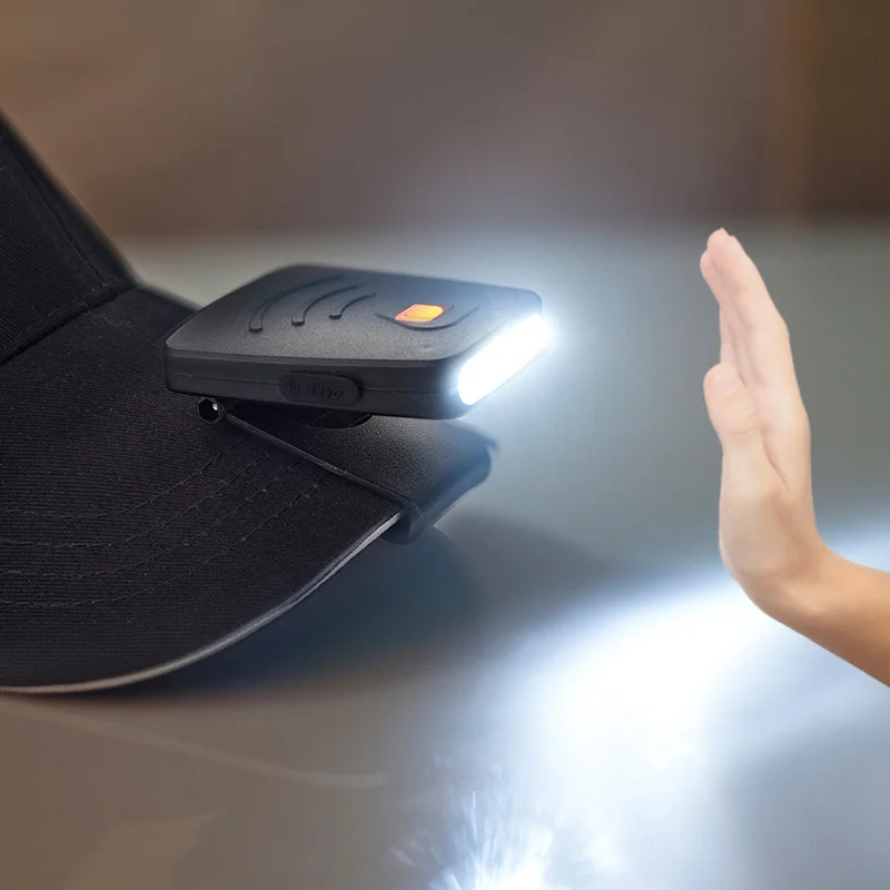 HUANJUNSHI Upgrade Rechargeable LED Headlamp Infrared Sensor Clip On Clip Hat Cap Lamp Caplight