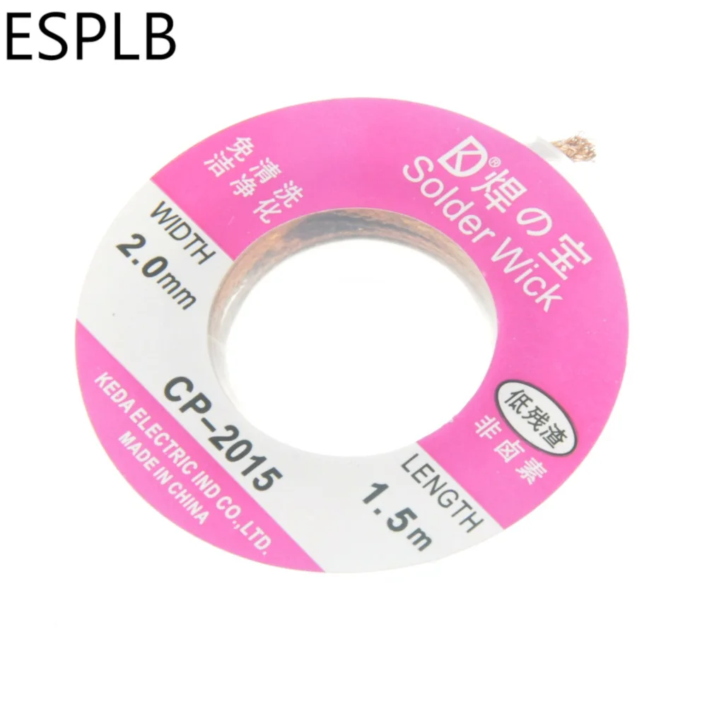 5pcs/Lot 1.5M 5FT 2.0mm Desoldering Wire Braid Sucker CP-2015 Remover Wick Solder Pump Cable Wire
