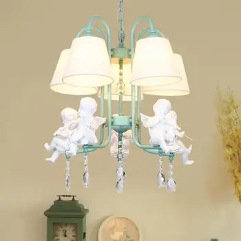 

Mediterranean Mini angel chandelier living room bedroom restaurant children's room lights Nordic cartoon simple LED chandelier