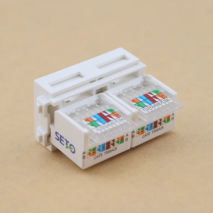 SeTo 128 тип двойной RJ45 Cat6 сетевой модуль для розетки с настенной