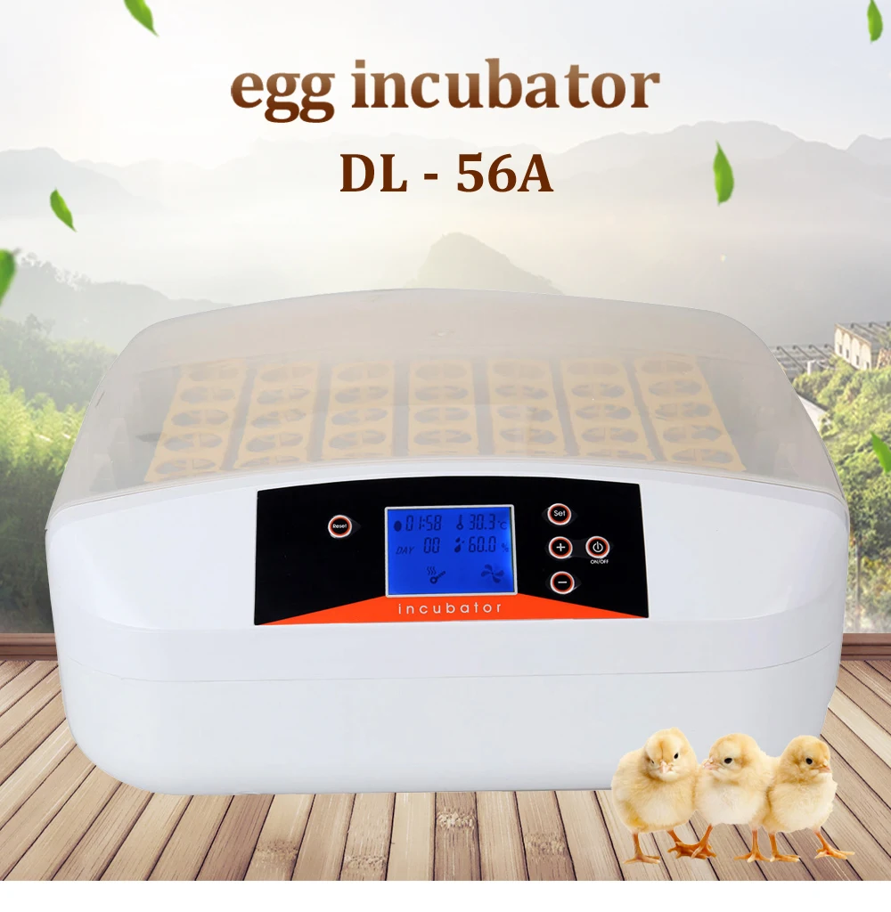 

Hot sale 56 Chicken Egg Incubator Automatic Incubators bird goose duck LED display Temperature Control
