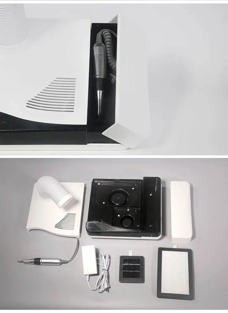 Salão de Beleza Coletor de Poeira do Unha Broca do Prego Claro com 6 Led com 35000rpm Oakmoss Especialista Bancada w Pces Lâmpadas 2in1 60 6 Beleza e saúde