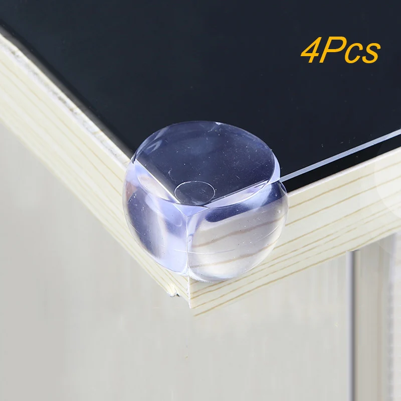 4PCS Round Shaped Силиконовый защитный уголок для стола, защита от детей, антиколлизия, защита углов для детей 1-16 шт - Цвет: 4PCS Round Shaped