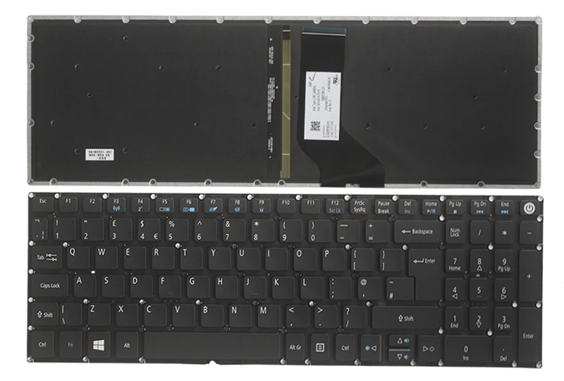 Новая клавиатура Великобритании для acer Aspire E5-722 E5-772 V3-574G E5-573T E5-573 E5-573G E5-573T E5-532G Win 8 ноутбука Великобритании Клавиатура с подсветкой