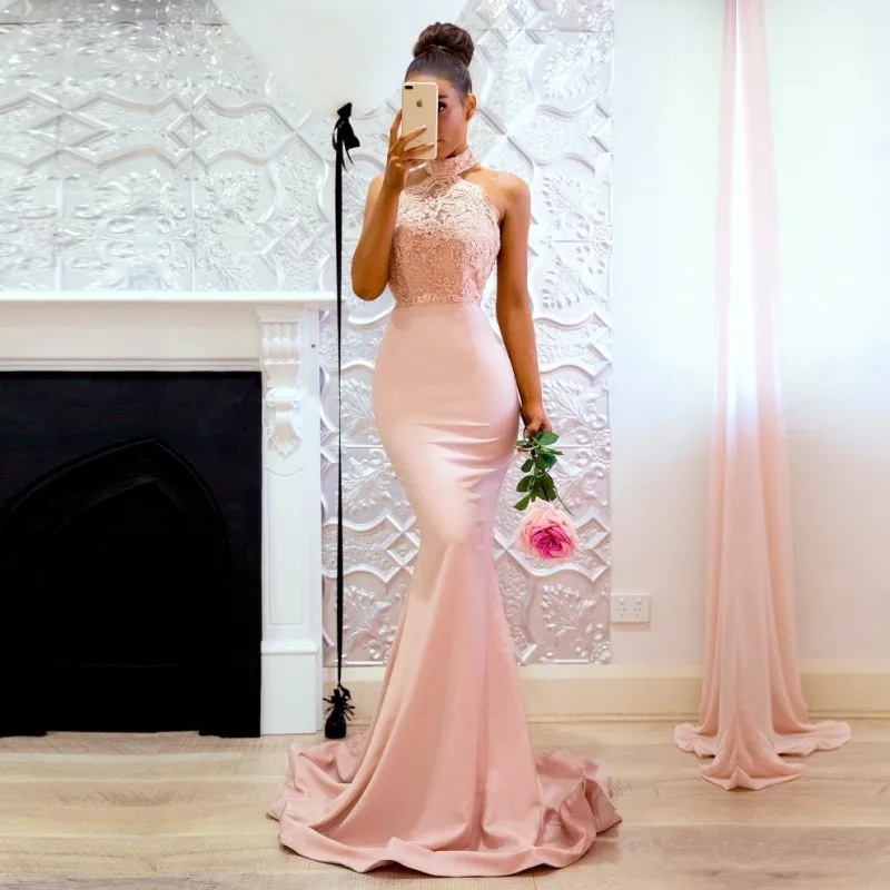 

Chiffon Pink Evening Dresses Long 2019 Evening Gown Simple Abiye abendkleider Dubai Evening Dress Lace Train for Women