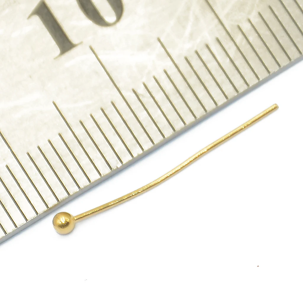 400pcs Gold Metal Ball Headpins Head Pins Needles Craft Jewelry Makings 20mm