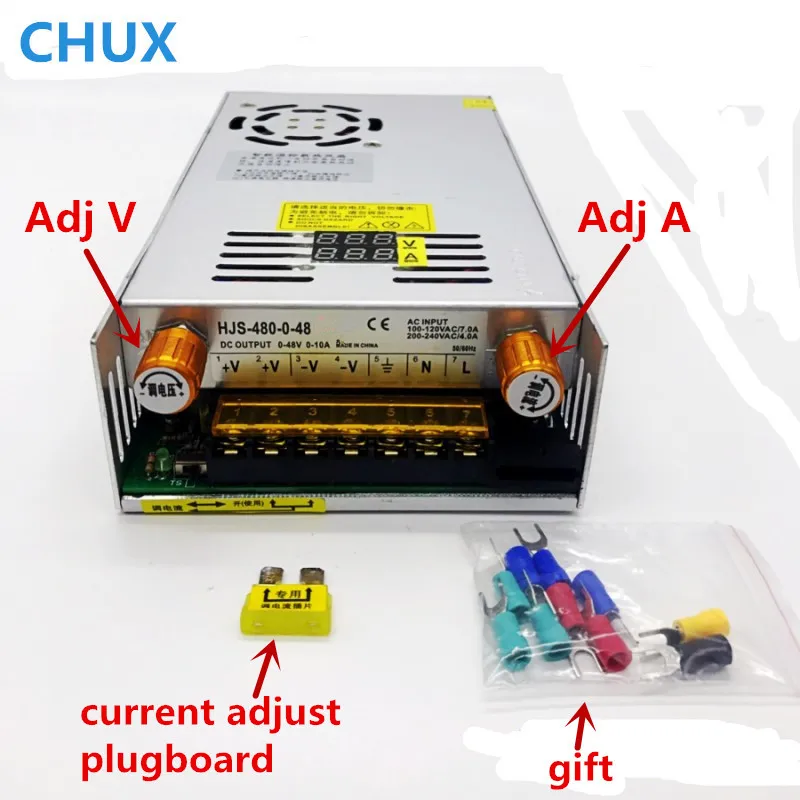 480 Вт Регулируемый импульсный источник питания с цифровым дисплеем Светодиодный источник питания DC 12 В 5 в 24 в 36 в 48 в 60 в 80 в 120 в 160 в 220 В