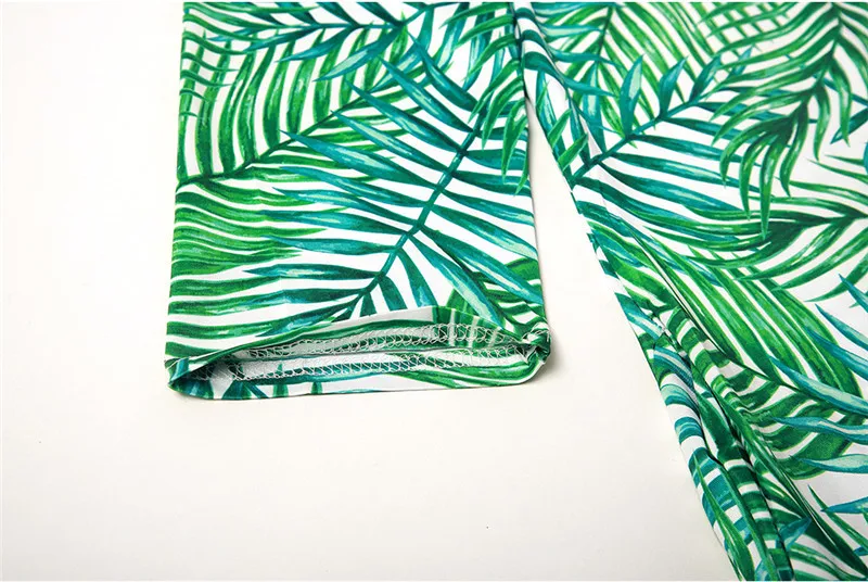 NASHAKAITE-Mother-daughter-dresses-Fashion-Green-Leaf-Printed-Sundress-With-Headband-Mommy-and-me-clothes-Mom (1)