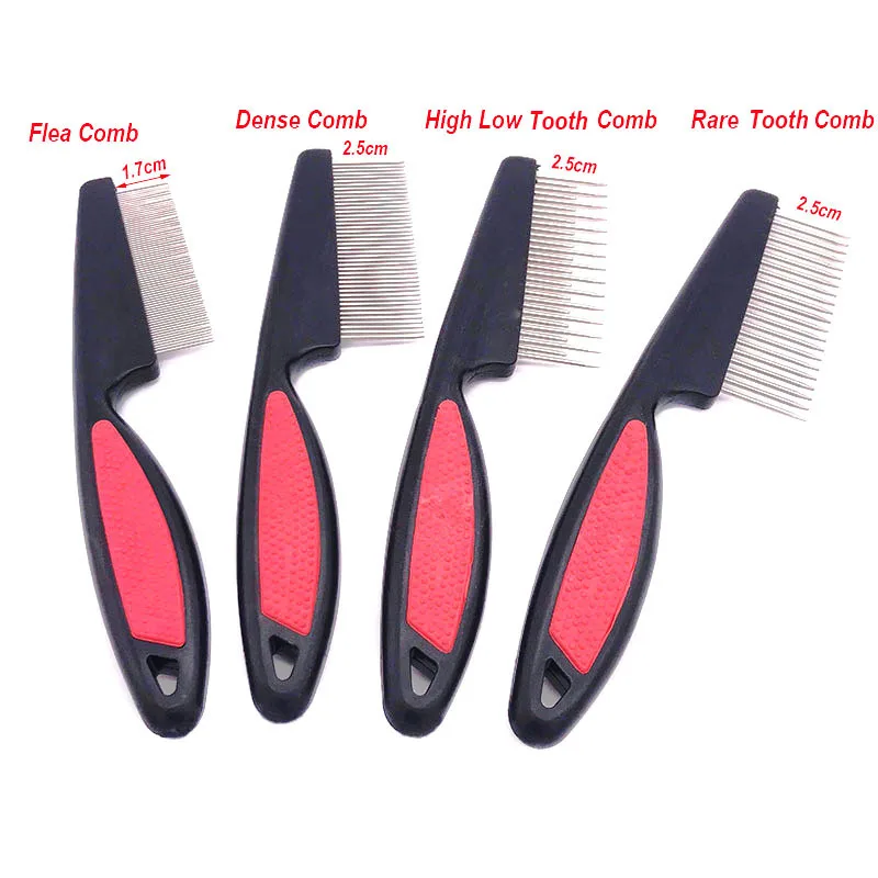 Anti Slip Stainless Steel Pet Dog Cat Comb Flea Comb Hair Removal Brush