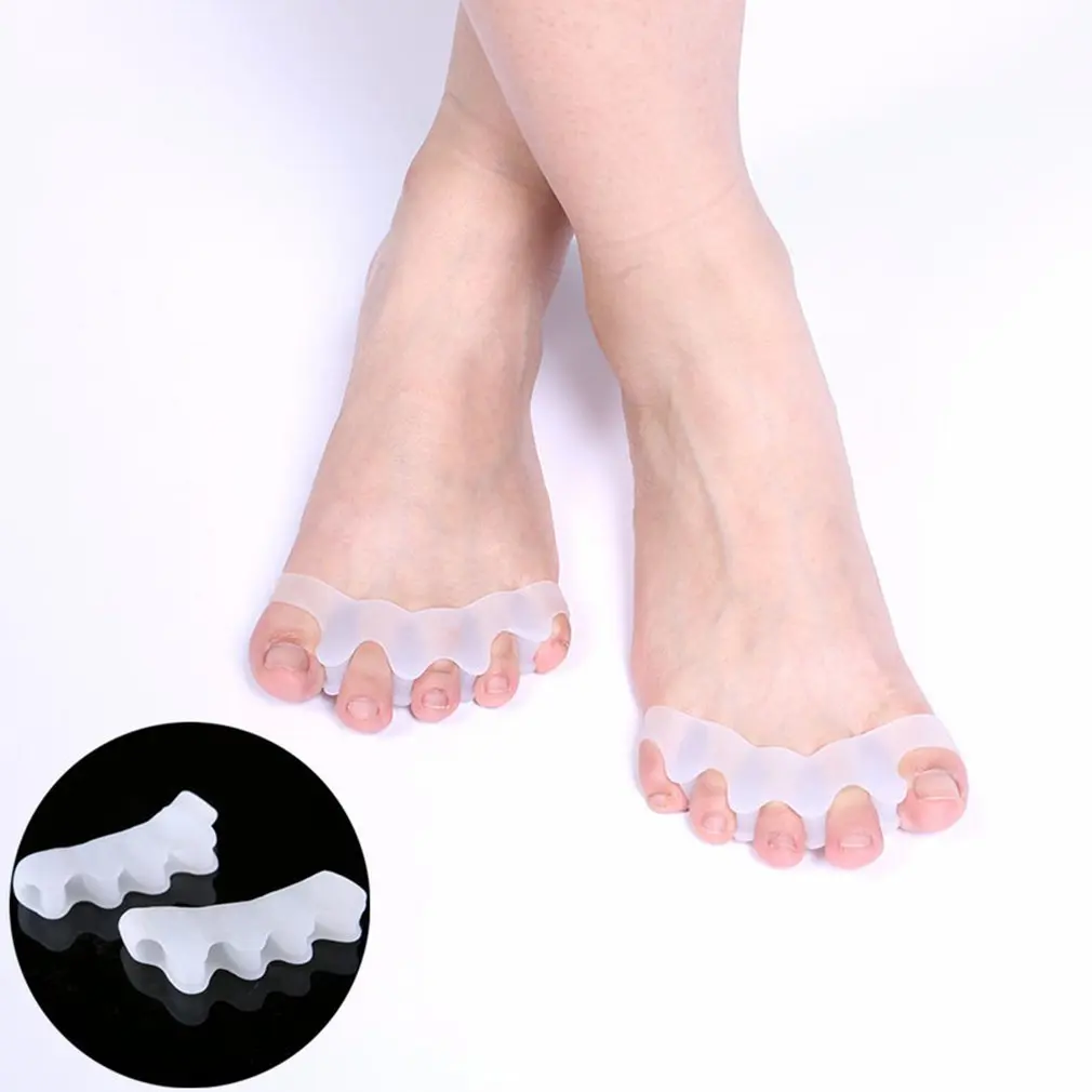 5 отверстий высокий эластичный палец ноги выпрямитель молоток палец вальгусная деформация корректор бандаж ног разделитель для ноги повязка для ухода