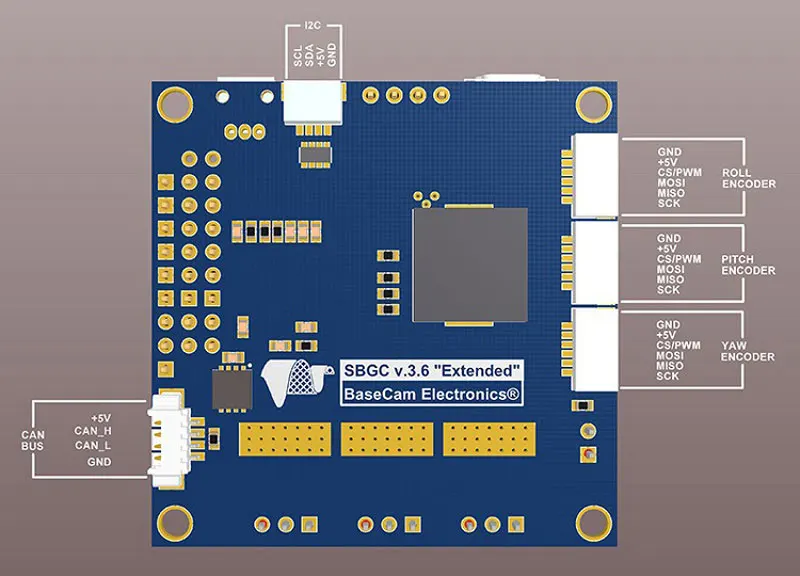 32 битный Расширенный BGC AlexMos с двигателем Ipower GBM2804H 100T и кодировщиком AS5048A|Детали