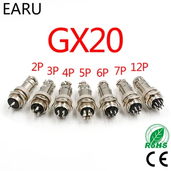 

1Set GX20 Aviation Connector Plug Socket Circular Connector 2 3 4 5 6 7 8 9 10 12 13 14 15 Pin M19 19mm Cable Wire Male Female