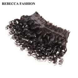 Rebecca человека Плетение объемных волос для плетения Реми перуанской свободная волна объемных волос 4 Связки Расширения Бесплатная доставка