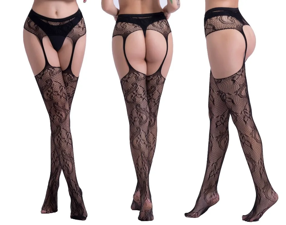 Women Sexy Transparent Slim Fishnet Pantyhose Club Party Net Holes Black Tights Thigh High Stockings Small/Middle/Big Mesh