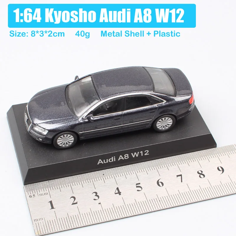 1: 64 Масштаб Мини kyosho A3 sportback A4 Q7 A8 TT купе родстер литая под давлением модель игрушечный автомобиль и автомобиль миниатюрный для детской коллекции - Цвет: Audi A8 W12 Gray